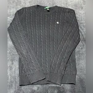 Vintage Lauren Ralph Lauren Sweater Womens Size S Small Black Cable Knit Cotton